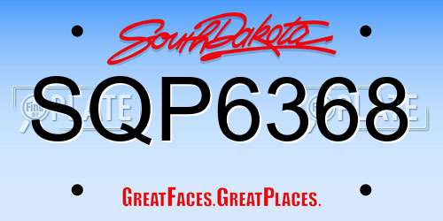 SQP6368 South Dakota License Plate