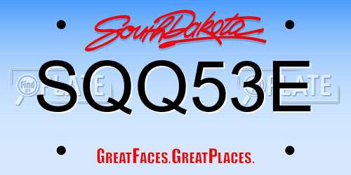 SQQ53E South Dakota License Plate