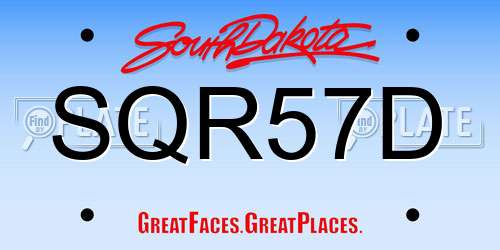 SQR57D South Dakota License Plate