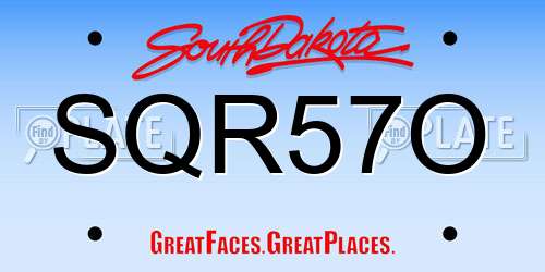SQR57O South Dakota License Plate