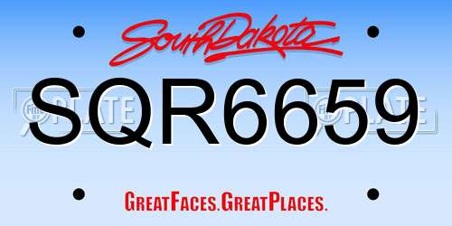 SQR6659 South Dakota License Plate