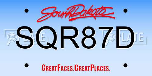 SQR87D South Dakota License Plate