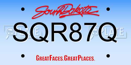 SQR87Q South Dakota License Plate
