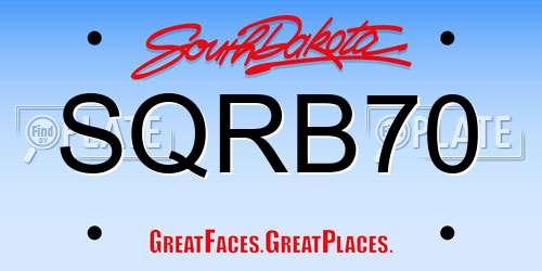 SQRB70 South Dakota License Plate