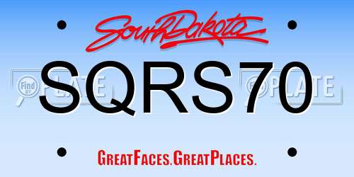 SQRS70 South Dakota License Plate