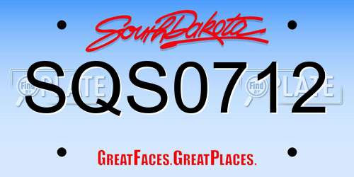 SQS0712 South Dakota License Plate