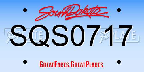 SQS0717 South Dakota License Plate