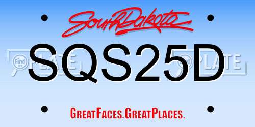 SQS25D South Dakota License Plate