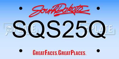 SQS25Q South Dakota License Plate