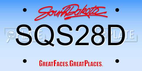 SQS28D South Dakota License Plate