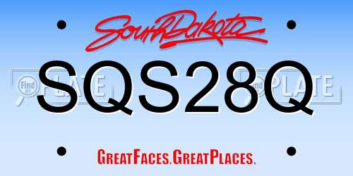 SQS28Q South Dakota License Plate
