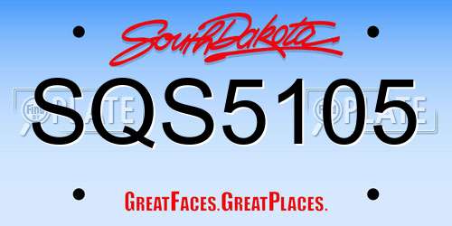 SQS5105 South Dakota License Plate