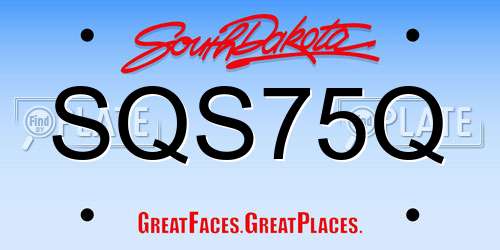 SQS75Q South Dakota License Plate