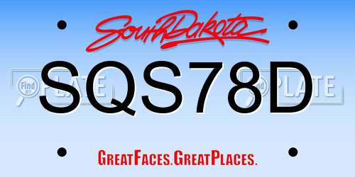 SQS78D South Dakota License Plate