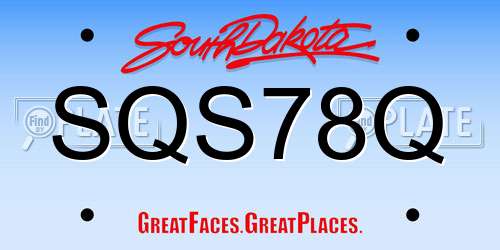 SQS78Q South Dakota License Plate