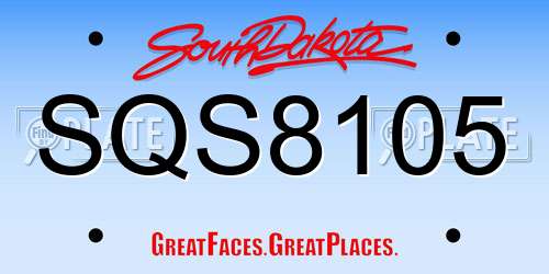 SQS8105 South Dakota License Plate