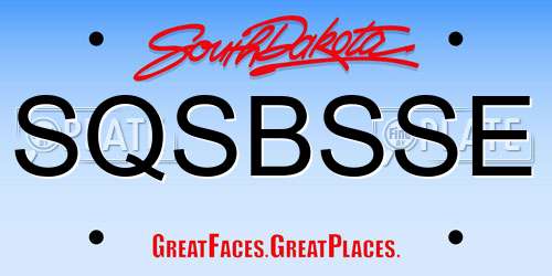 SQSBSSE South Dakota License Plate