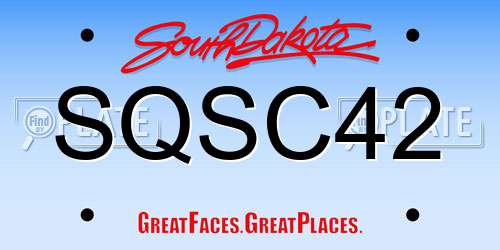 SQSC42 South Dakota License Plate