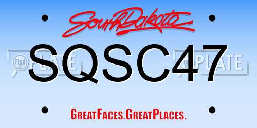 SQSC47 South Dakota License Plate