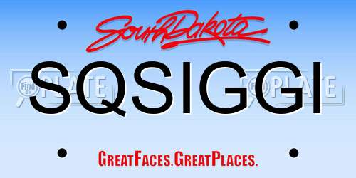 SQSIGGI South Dakota License Plate