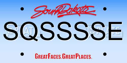 SQSSSSE South Dakota License Plate