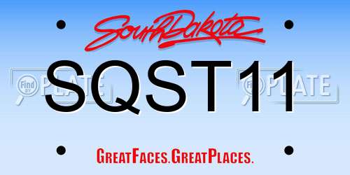 SQST11 South Dakota License Plate