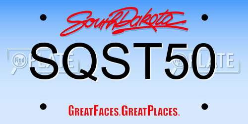 SQST50 South Dakota License Plate