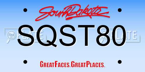 SQST80 South Dakota License Plate