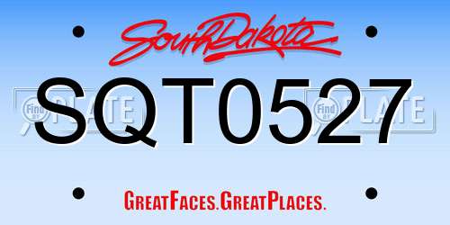 SQT0527 South Dakota License Plate