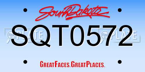 SQT0572 South Dakota License Plate