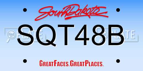 SQT48B South Dakota License Plate