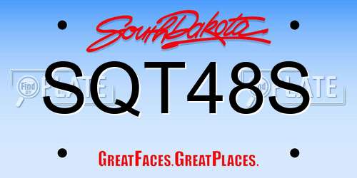 SQT48S South Dakota License Plate