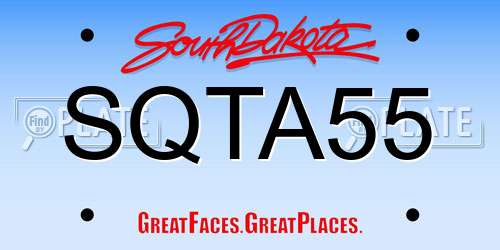 SQTA55 South Dakota License Plate