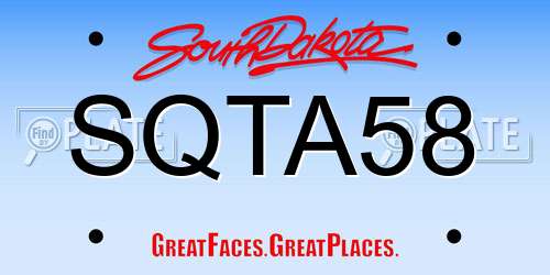 SQTA58 South Dakota License Plate