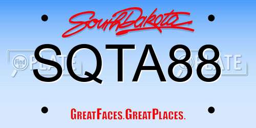 SQTA88 South Dakota License Plate