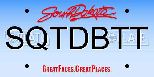 SQTDBTT South Dakota License Plate