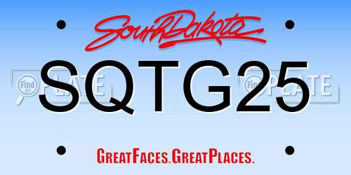 SQTG25 South Dakota License Plate