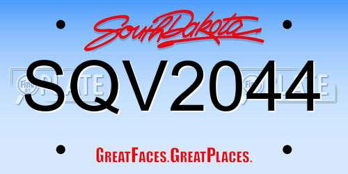 SQV2044 South Dakota License Plate