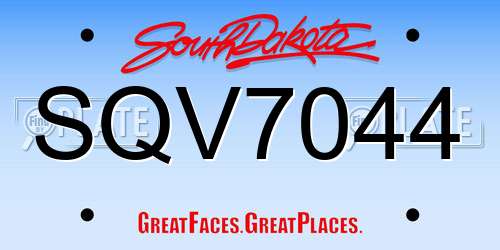 SQV7044 South Dakota License Plate