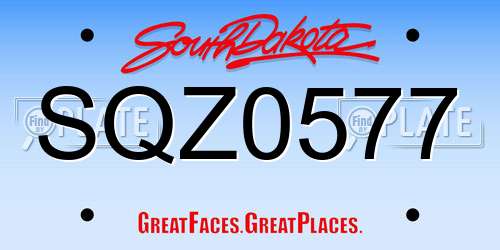 SQZ0577 South Dakota License Plate