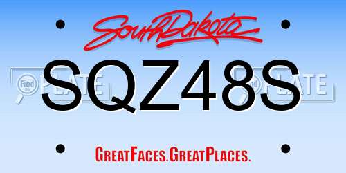SQZ48S South Dakota License Plate