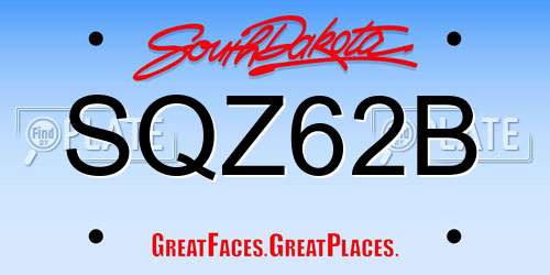 SQZ62B South Dakota License Plate