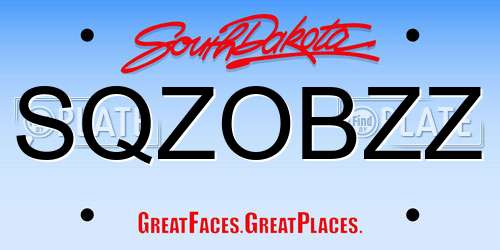 SQZOBZZ South Dakota License Plate