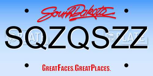 SQZQSZZ South Dakota License Plate