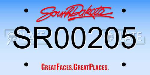 SR00205 South Dakota License Plate
