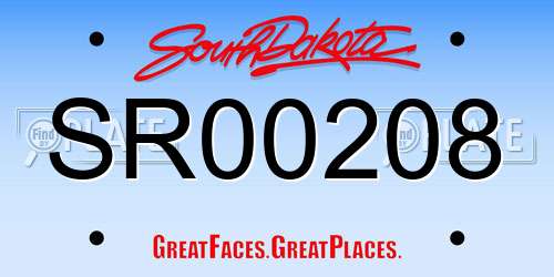 SR00208 South Dakota License Plate