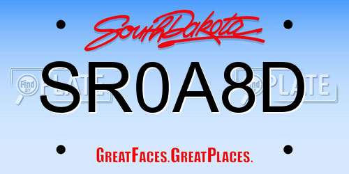 SR0A8D South Dakota License Plate