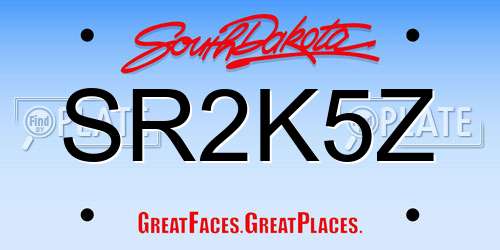 SR2K5Z South Dakota License Plate