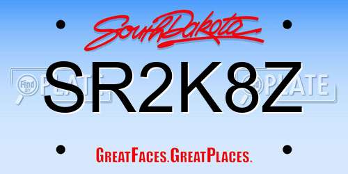 SR2K8Z South Dakota License Plate
