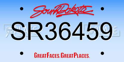 SR36459 South Dakota License Plate